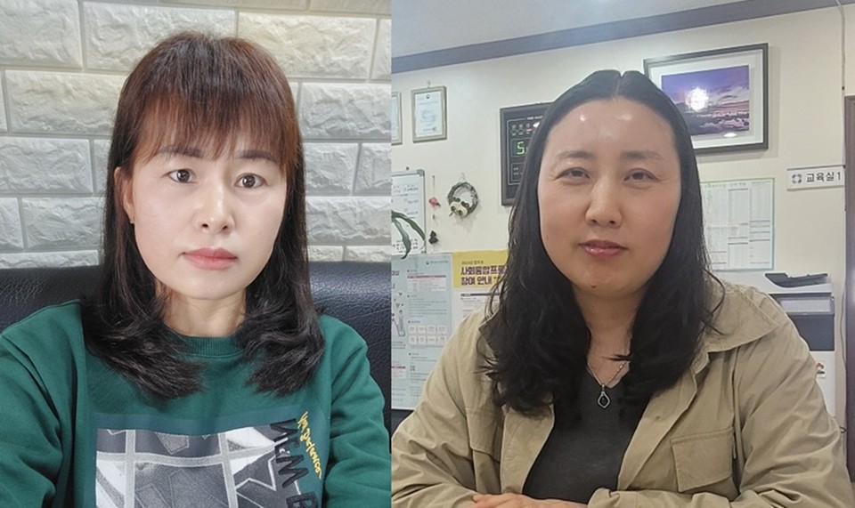왼쪽부터 결혼이주여성 왕리씨와 김정희 국제가정문화원 다문화이해강사.