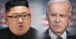 김정은 북한 국무위원장 - 조 바이든 미국 대통령 (PG).[연합]