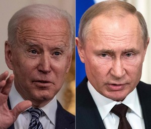 바이든 대통령(왼쪽)과 푸틴 대통령.[연합]