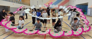 장전초등학교 부채춤 무용 교육.